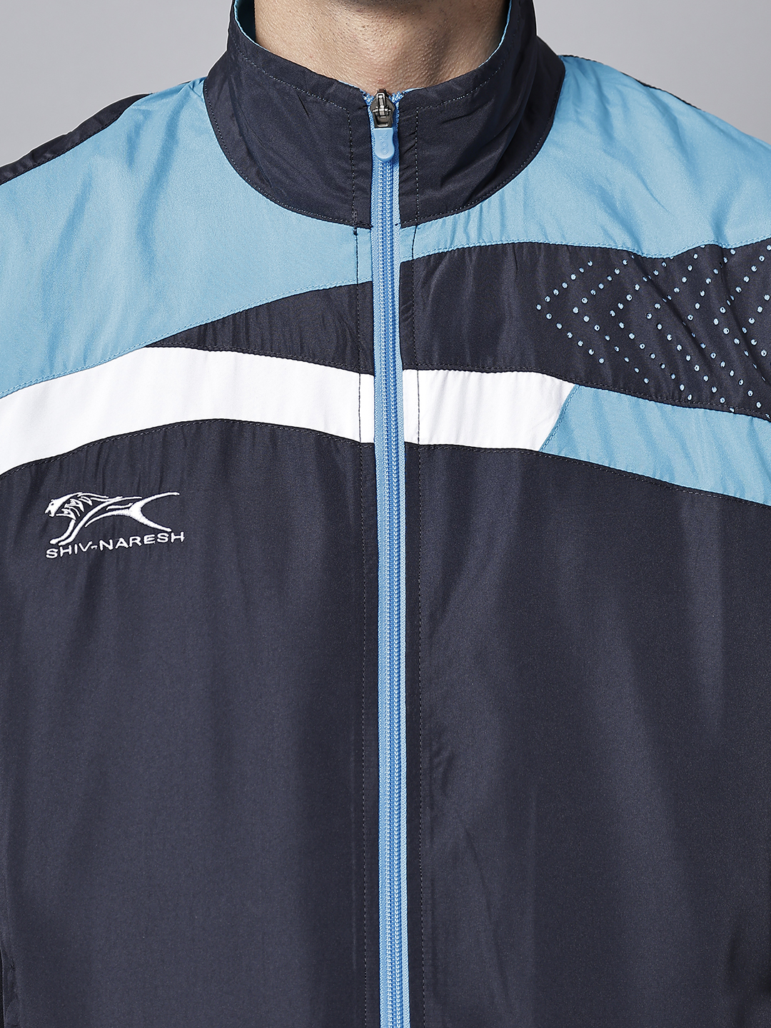 Men's Tracksuit  494A-Navy/Cyan/White-M-TZ