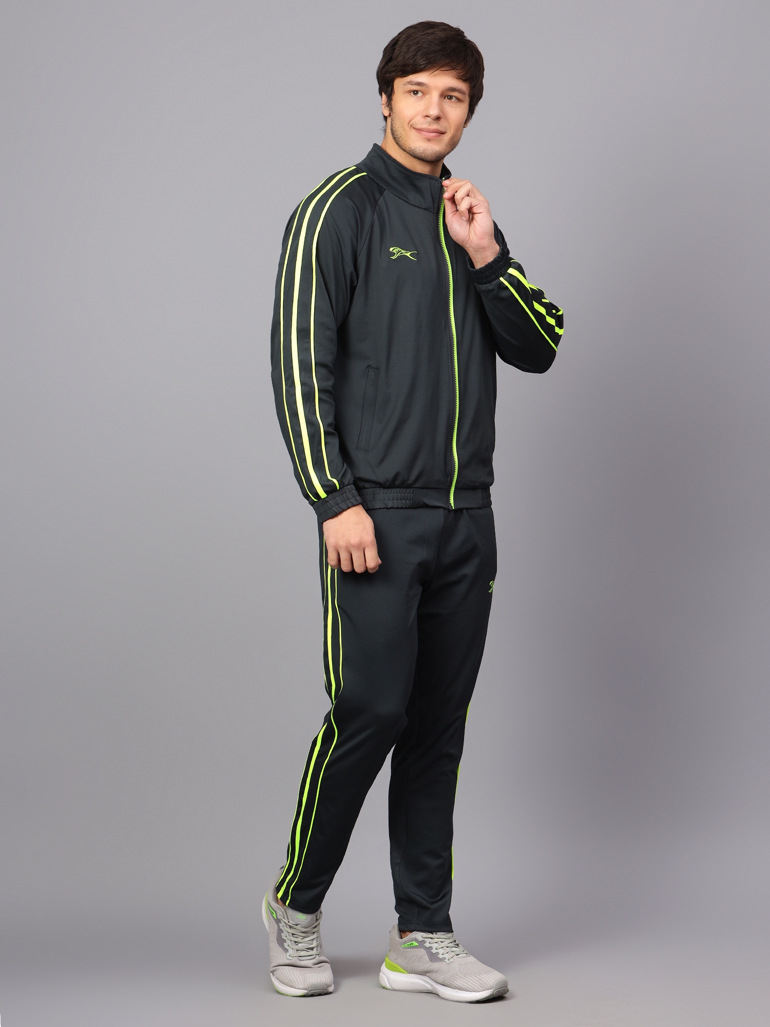 Men's Tracksuit  SNTSW106M-Dark Grey/Lemon-M