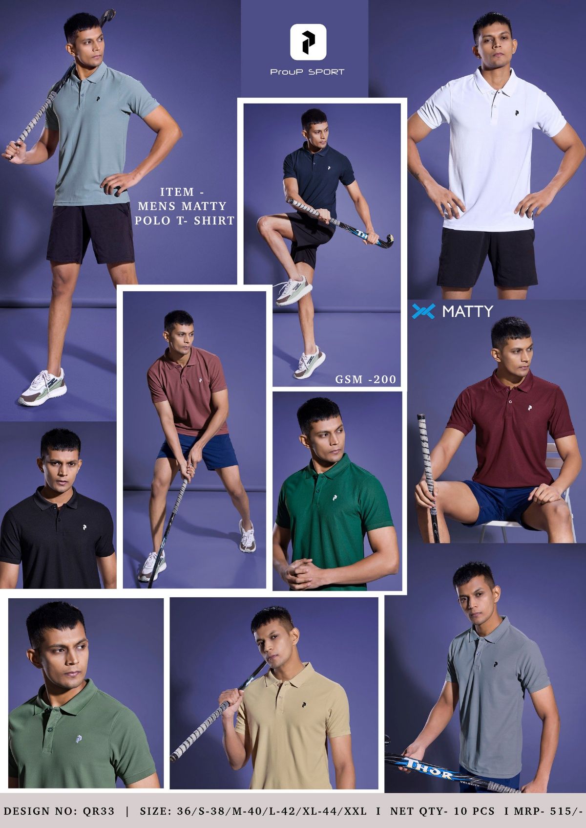 Men's Plain Matty Collar Neck half sleeve with pocket t-shirts - QR-33