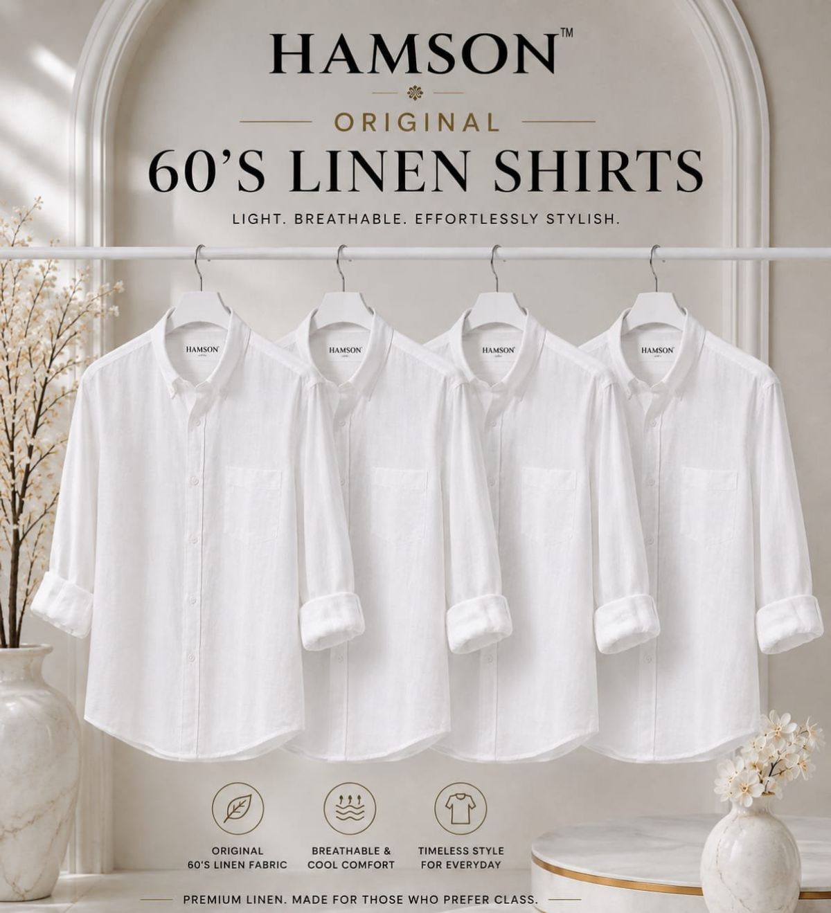 Hamson Original 60 Lee Linen Shirts For Men