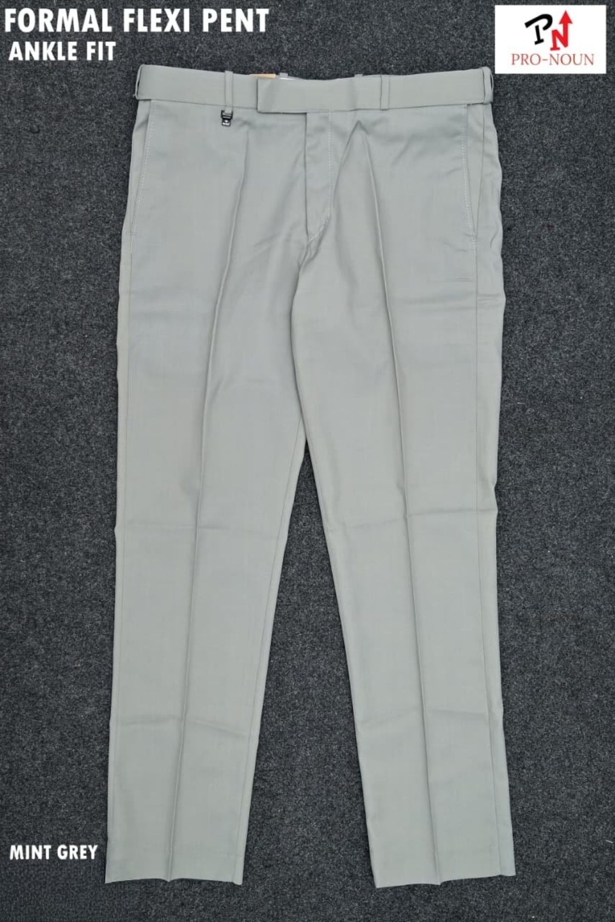 Pro-Noun Men's Men's Formal Trouser Pants With Adjustable belt D No- Signature 292-8 (28-32)- Mint Green