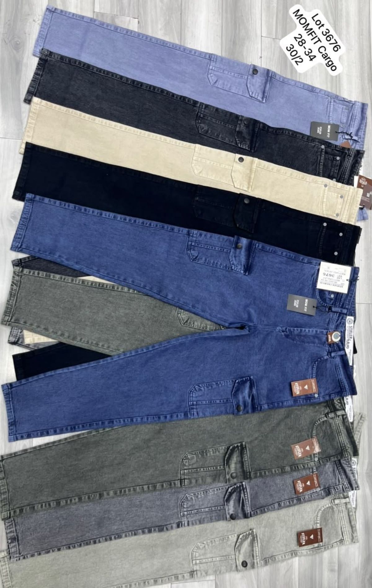 Cargo pants for Men's -3676 momfit
