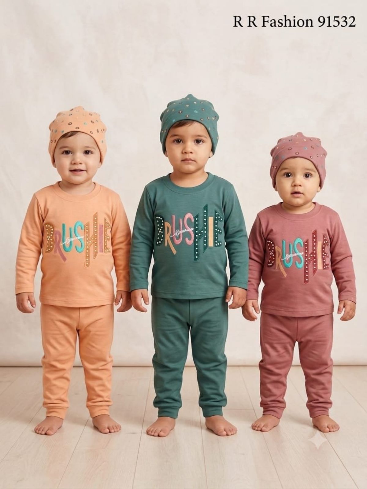 R R FASHION- Kids Cap Top and Pajami Set-91532