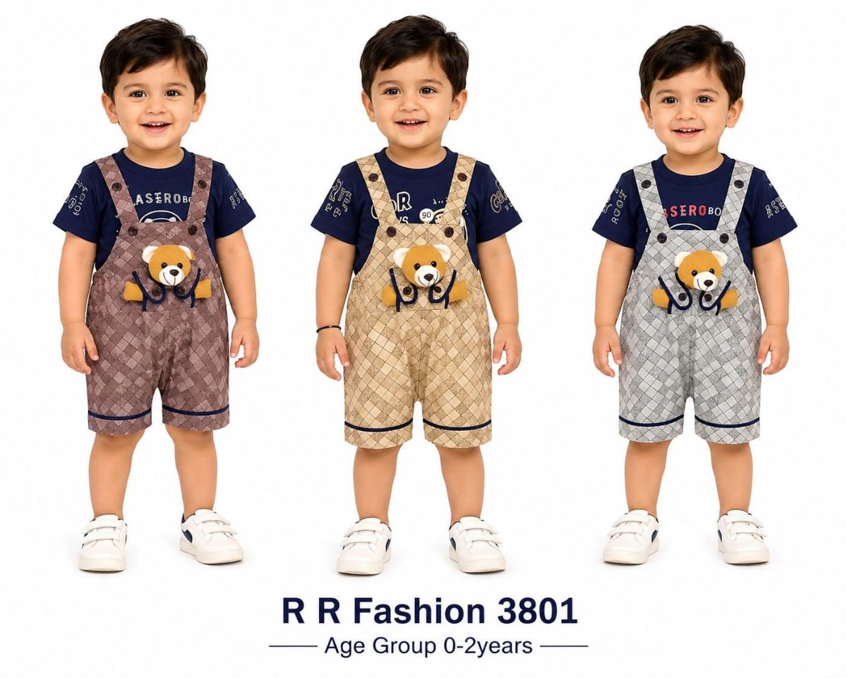 R R FASHION- Kids Dungree Set 3801