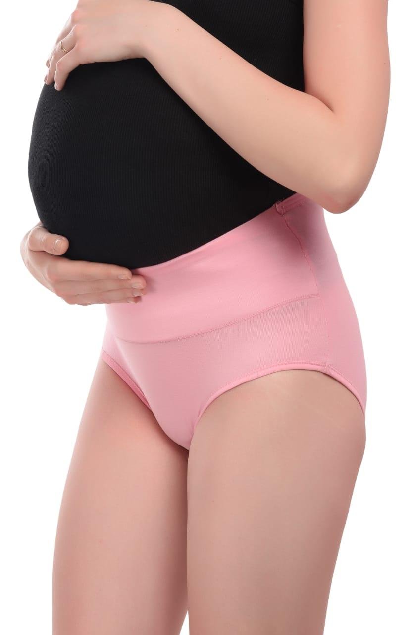Teusy Woman High Waist Maternity Panty set-Pink