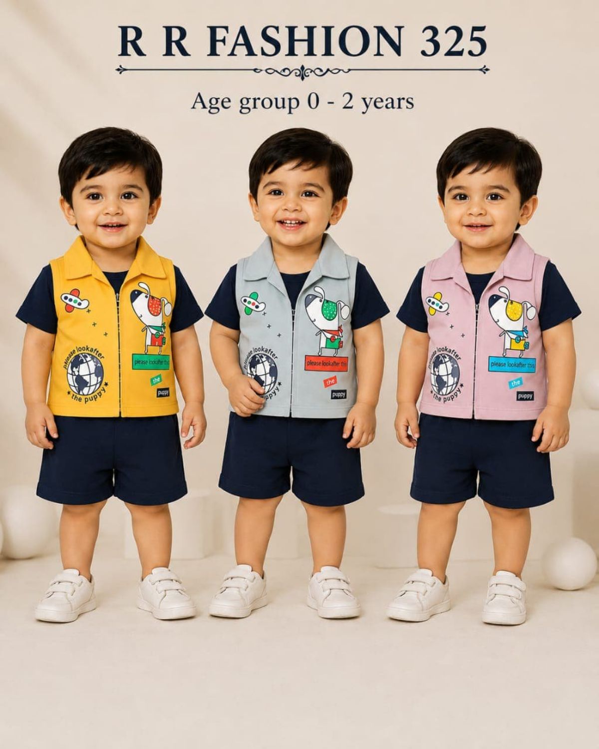 R R FASHION- Kids T-shirt & nikker Clothing Set-325