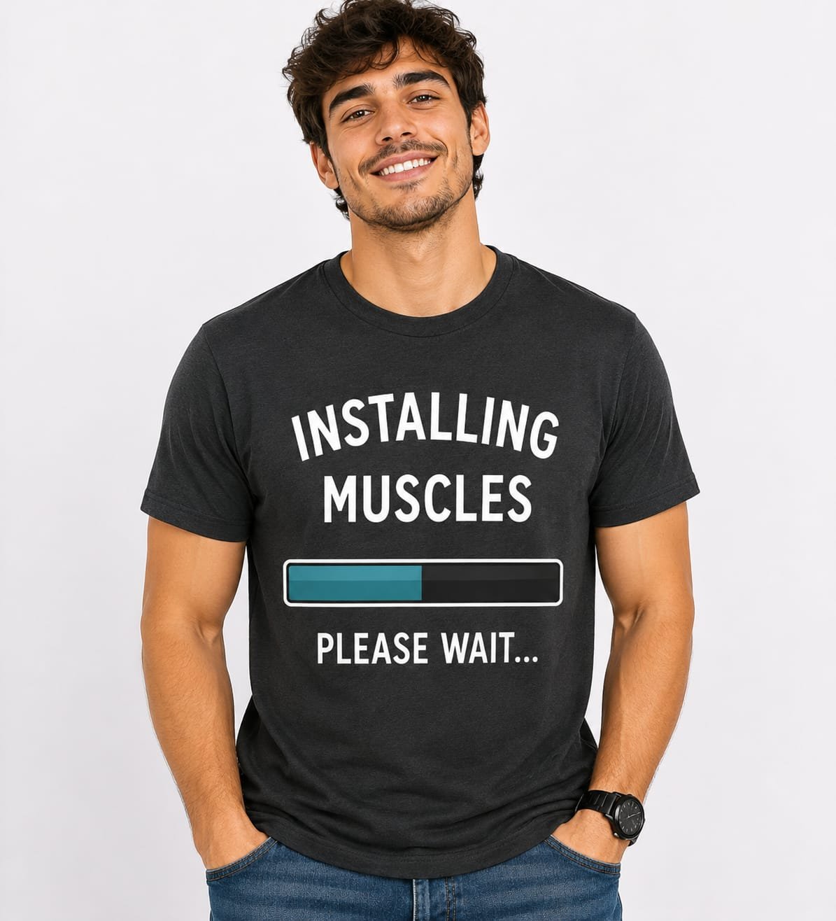 Air jet spun round neck T-shirt for men's