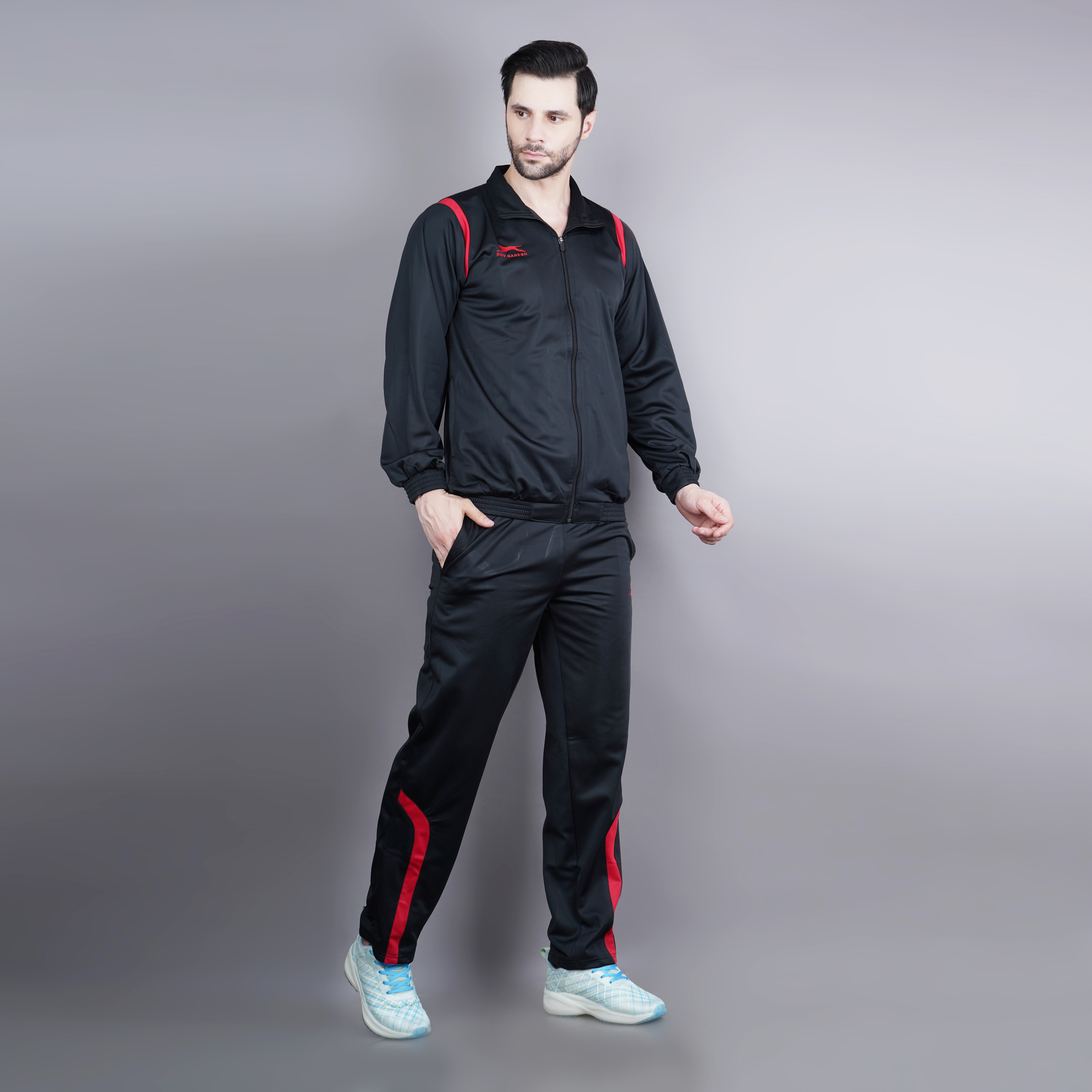 Men's Tracksuit  428A-TP-Black/Red-M