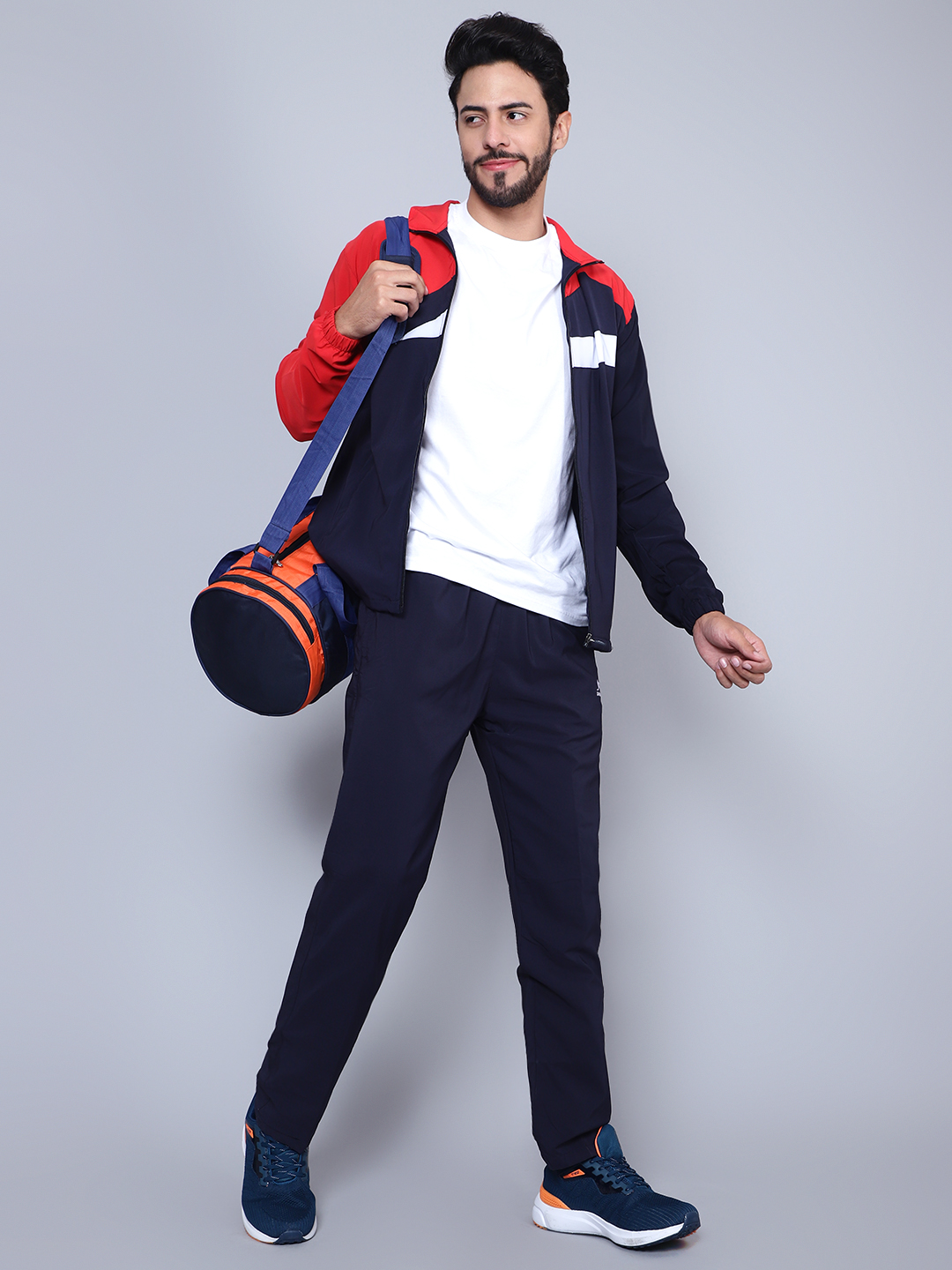 Men's Tracksuit  407B-Navy/Red/White-S-TZ