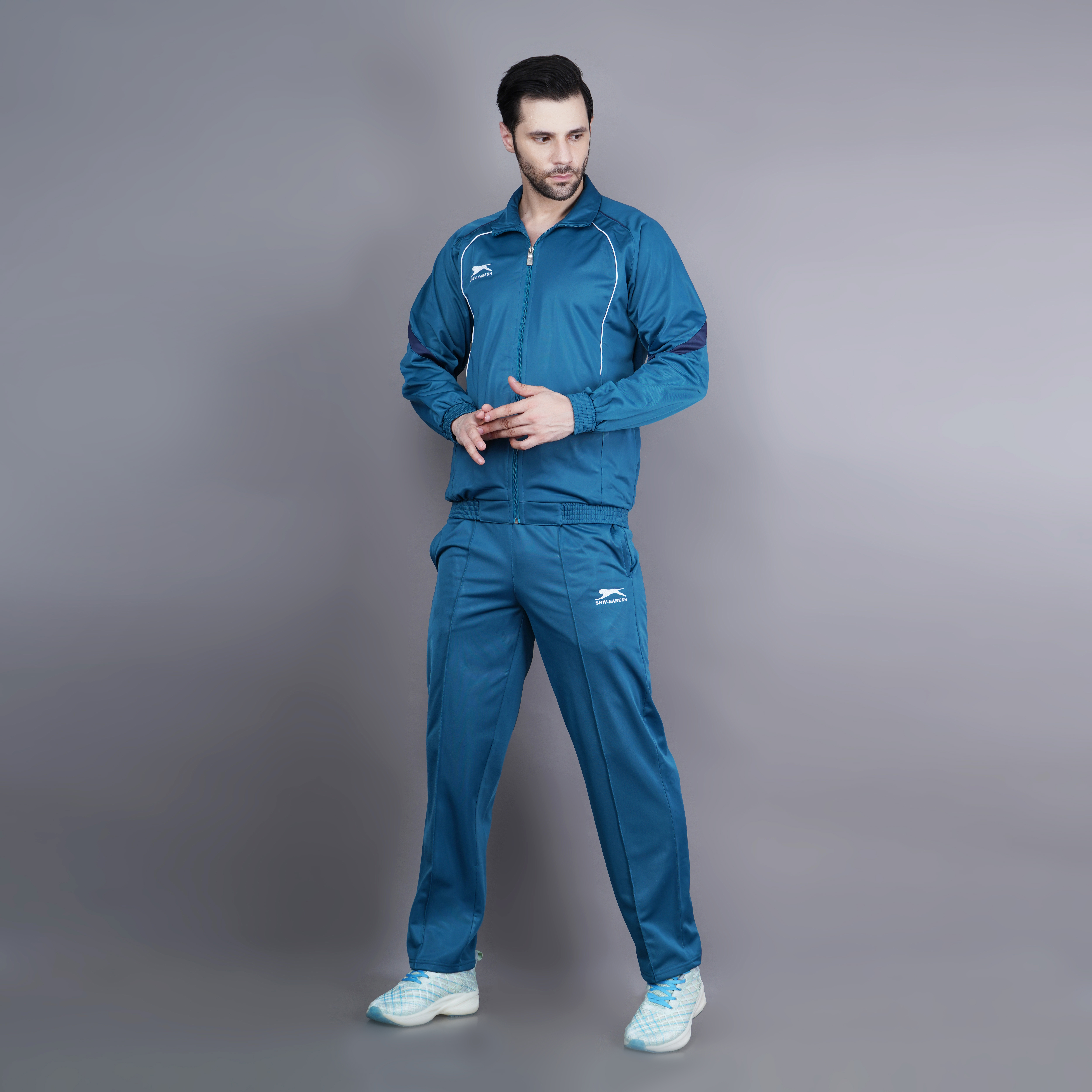 Men's Tracksuit  445A-TP-Air Force/Navy/White-L