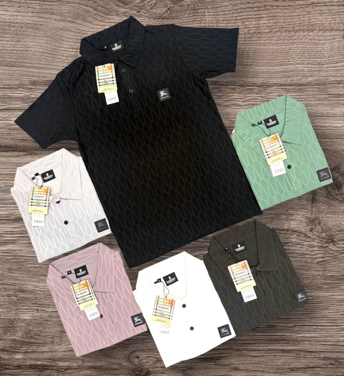 Men's Jacquard Knit Korean Polo Neck Half Sleeves T-shirts