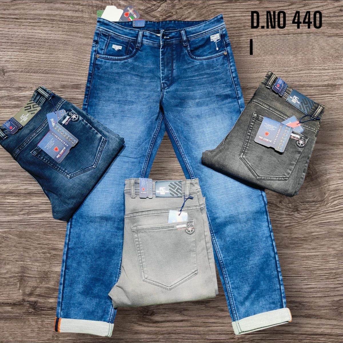 Rio Costa Men's Premium Pure Cotton Narrow Fit Jeans- 440