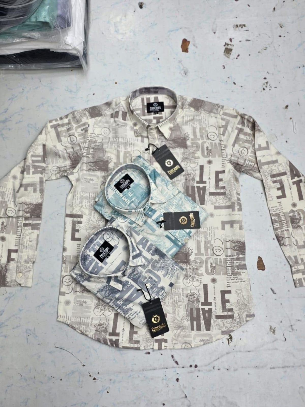 Concepts Men's Shirts Natural Printed Cotton