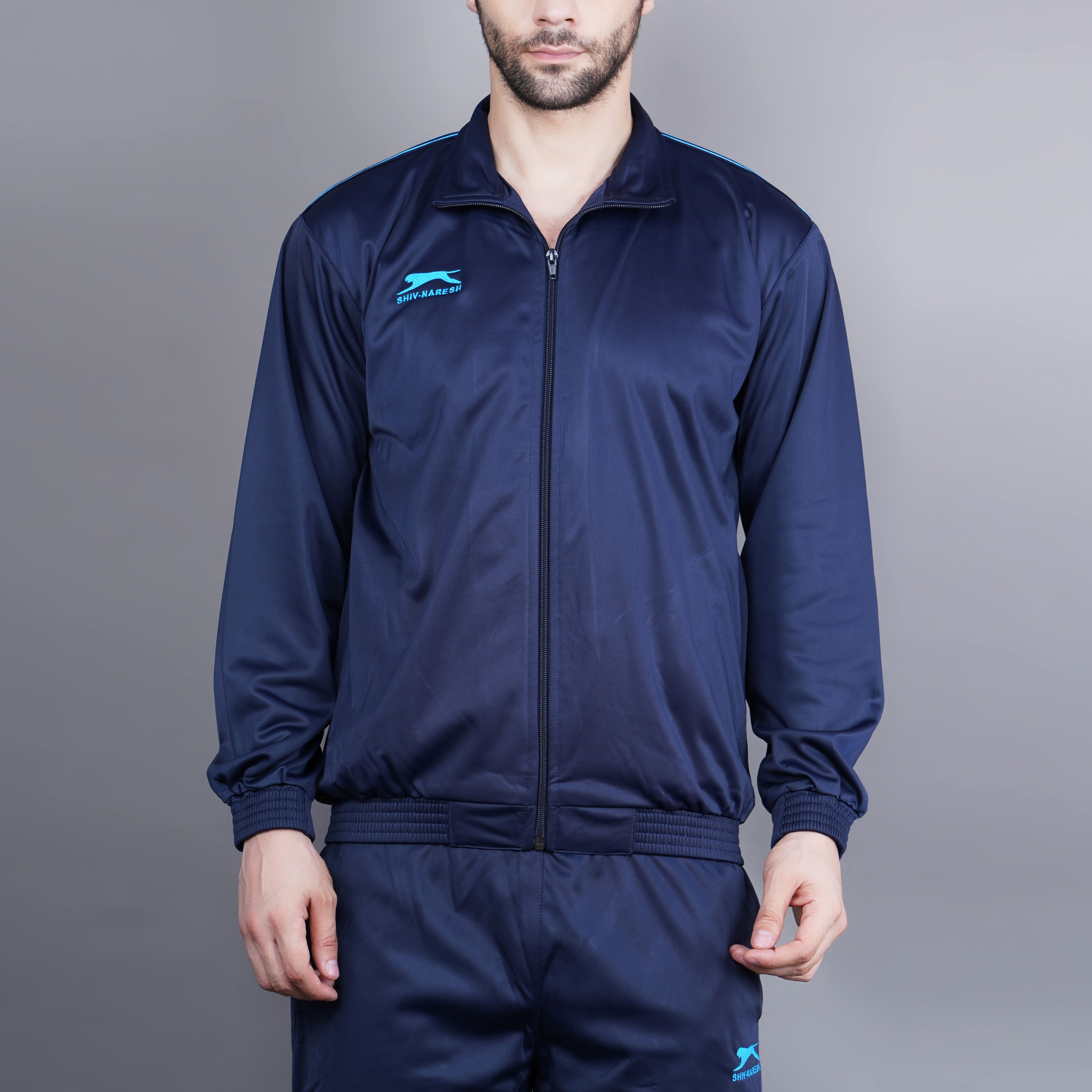Men's Tracksuit  497A-TP-Navy/Cyan-XL