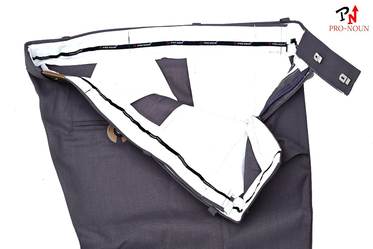 Pro-Noun Men's Men's Formal Trouser Pants With Adjustable belt D No- Signature 292-8 (28-32)- Grey