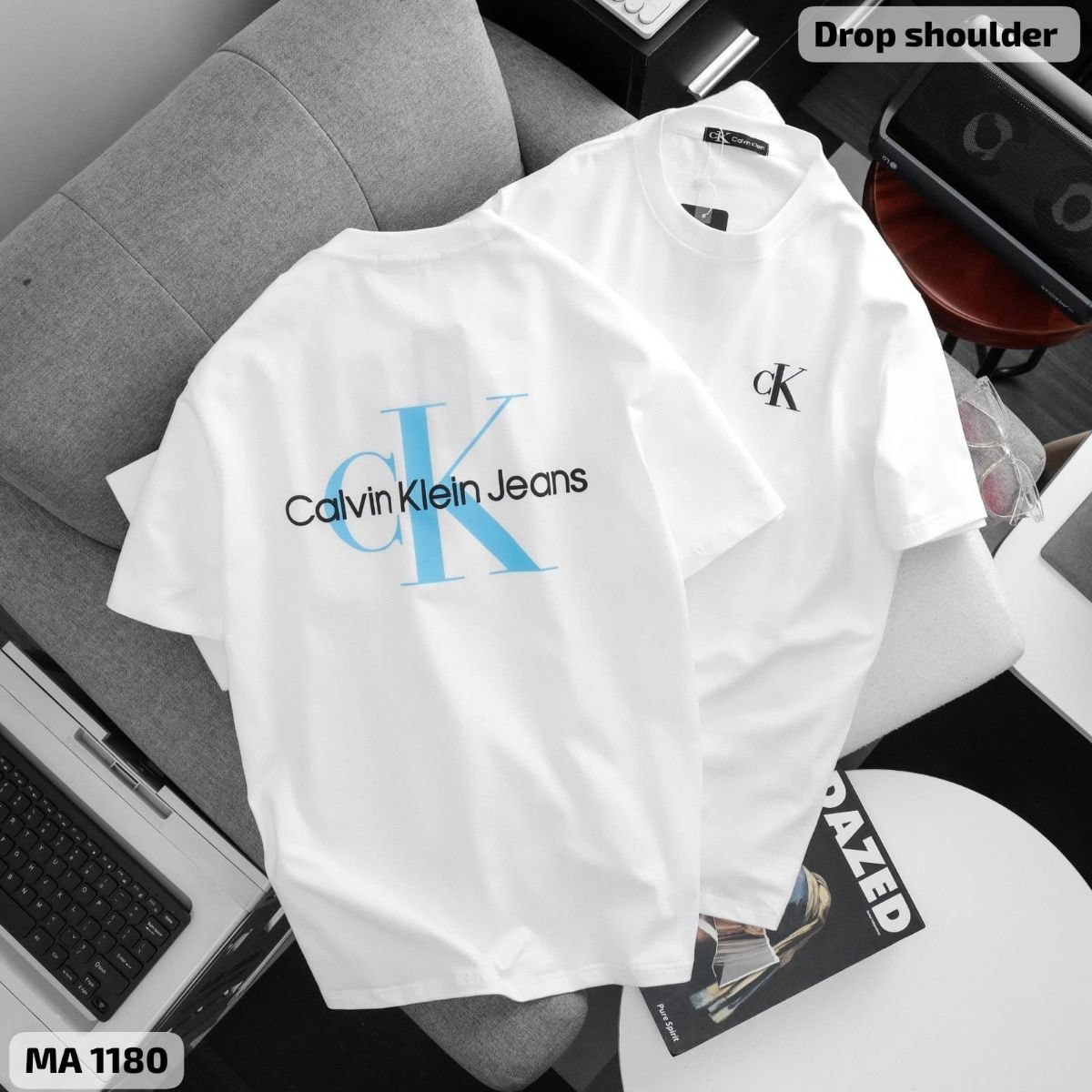 CALVIN KELIN MENS DROP SHOULDER TSHIRT M to 2xL