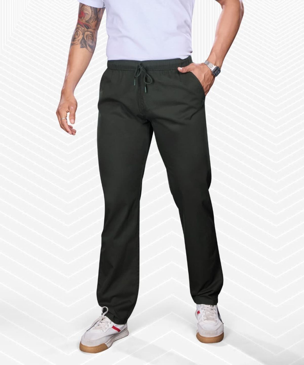 Pro-Noun Men's Lounge Wear Cotton Trackpant- D No- Cotonix-9-610-Green
