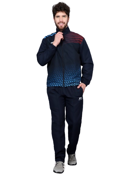 Men's Tracksuit  989-Navy/Cyan/Maroon-H/S-XL-TZ