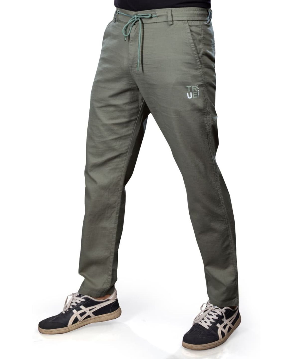 Pro-Noun Men's Lounge Wear Linen Trackpant- D No- 1771-Green