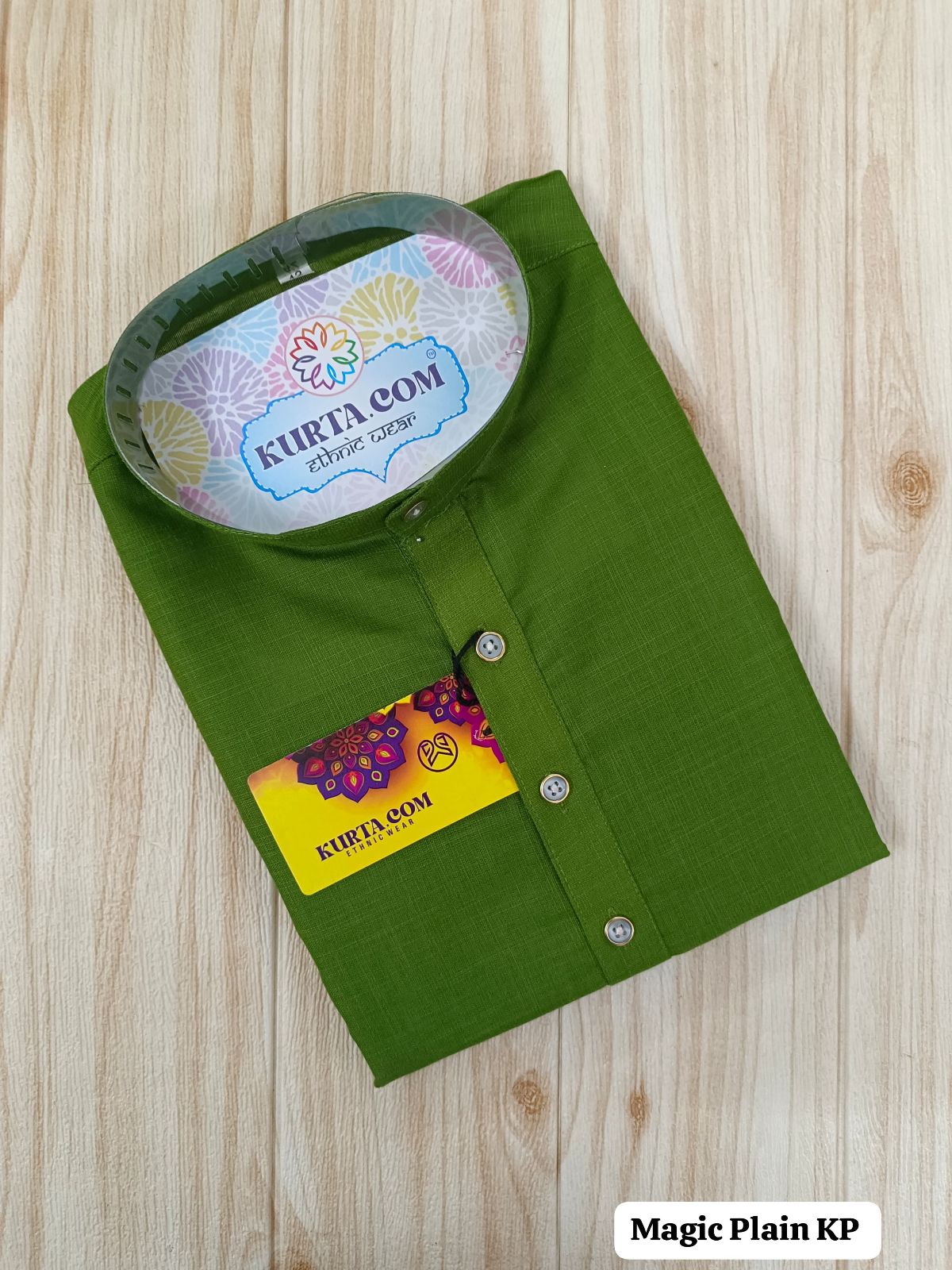 Plain Mehandi Colour Kurta Pajama