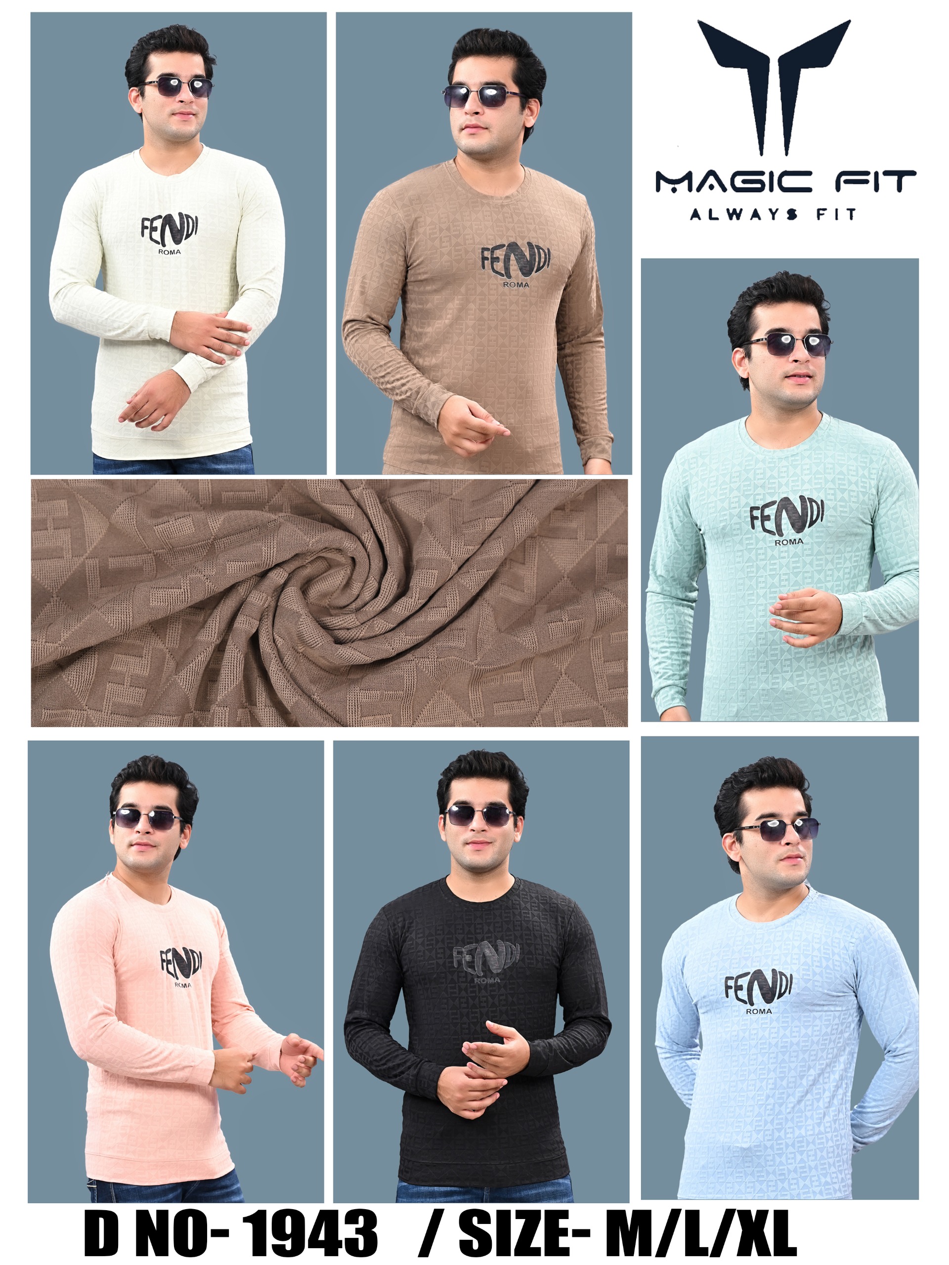 BRAND :-MagicFit  MENS Full Sleeve Round Neck Tshirt Size:M