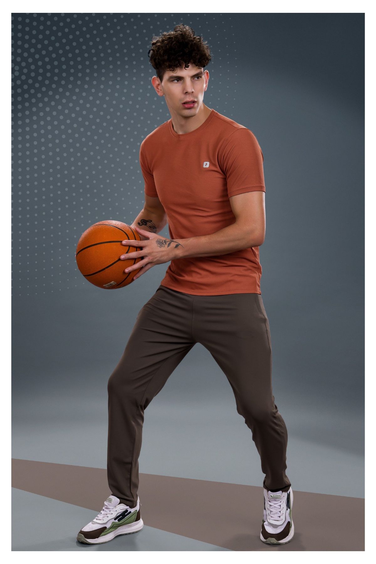 Men's Round Neck Half Sleeves logo reflection sticker T-shirts D No-QR-55_2