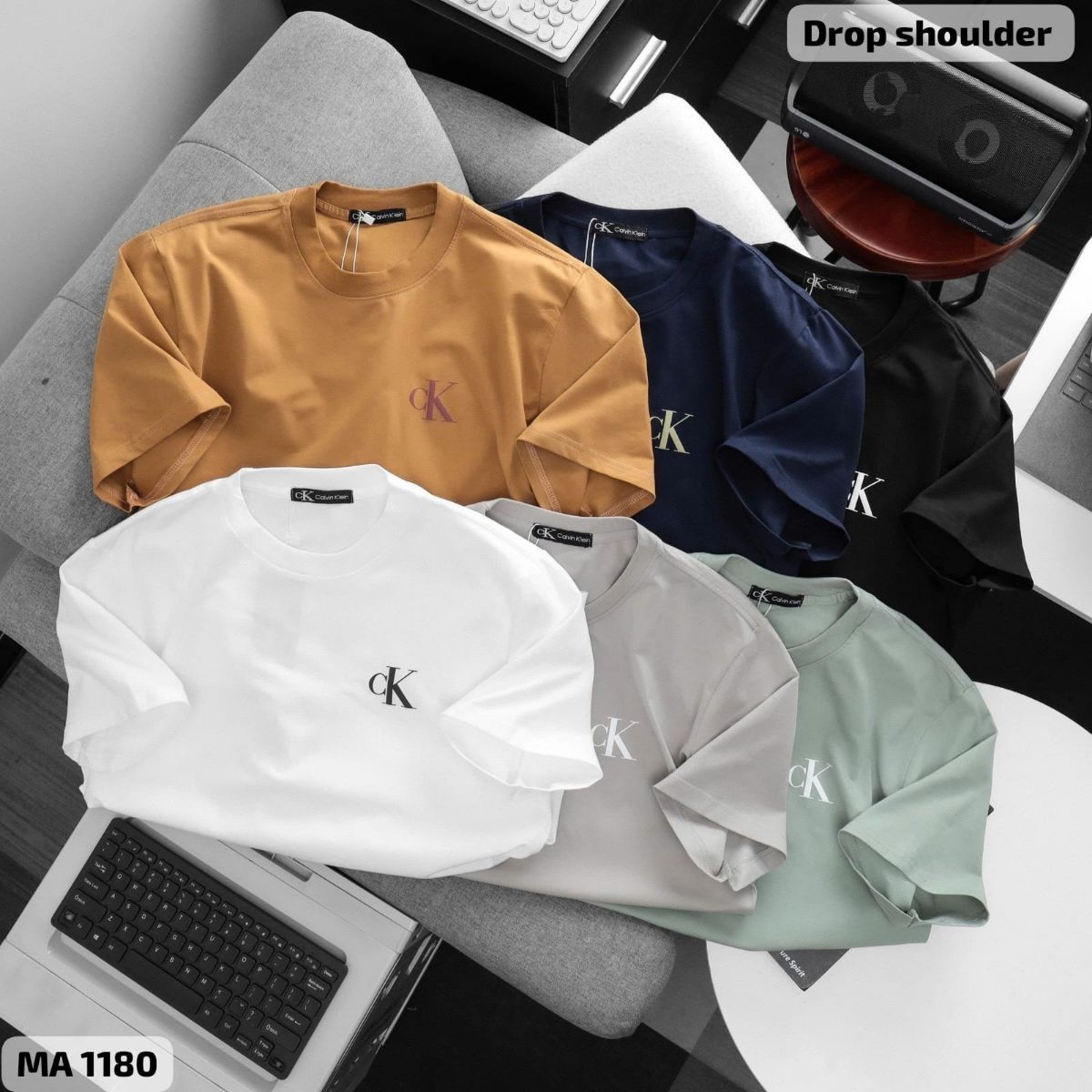 CALVIN KELIN MENS DROP SHOULDER TSHIRT M to 2xL