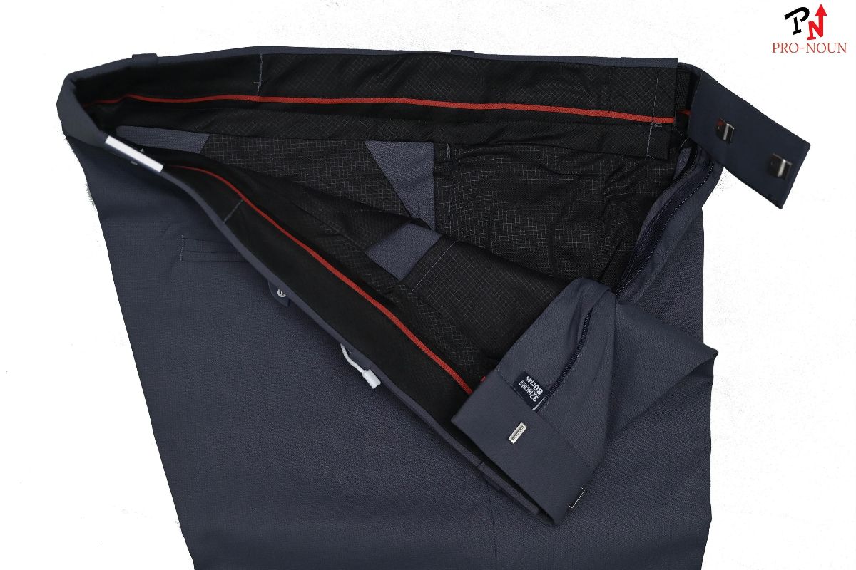 Pro-Noun Men's  Formal Trouser Pants With Adjustable belt D No- Signature 240-7(28-32)- Ace Grey