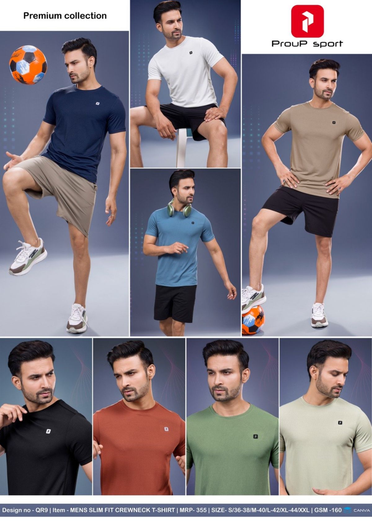 Men's Plain Round Neck Half Sleeves T-shirts D No- QR-9