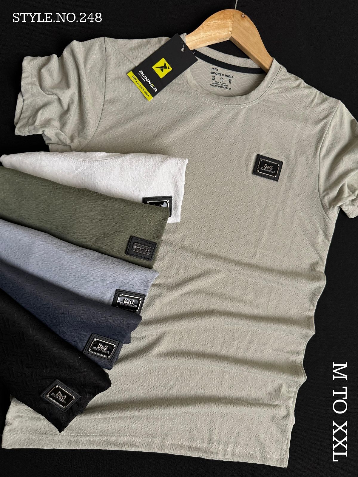 RUNNER Men's Round Neck Half Sleeve T-shirts Set D No- 248