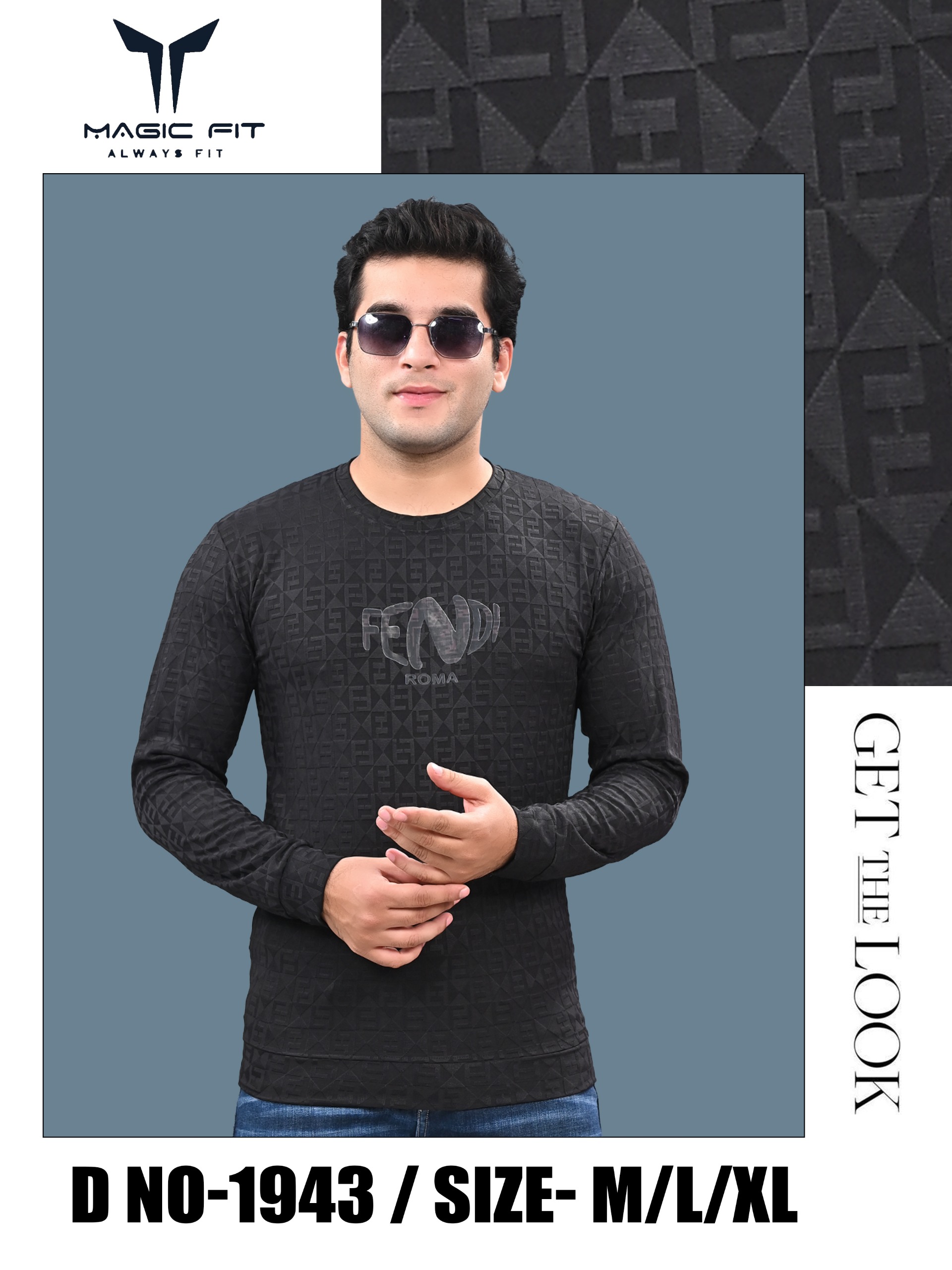 BRAND :-MagicFit  MENS Full Sleeve Round Neck Tshirt Size:XL