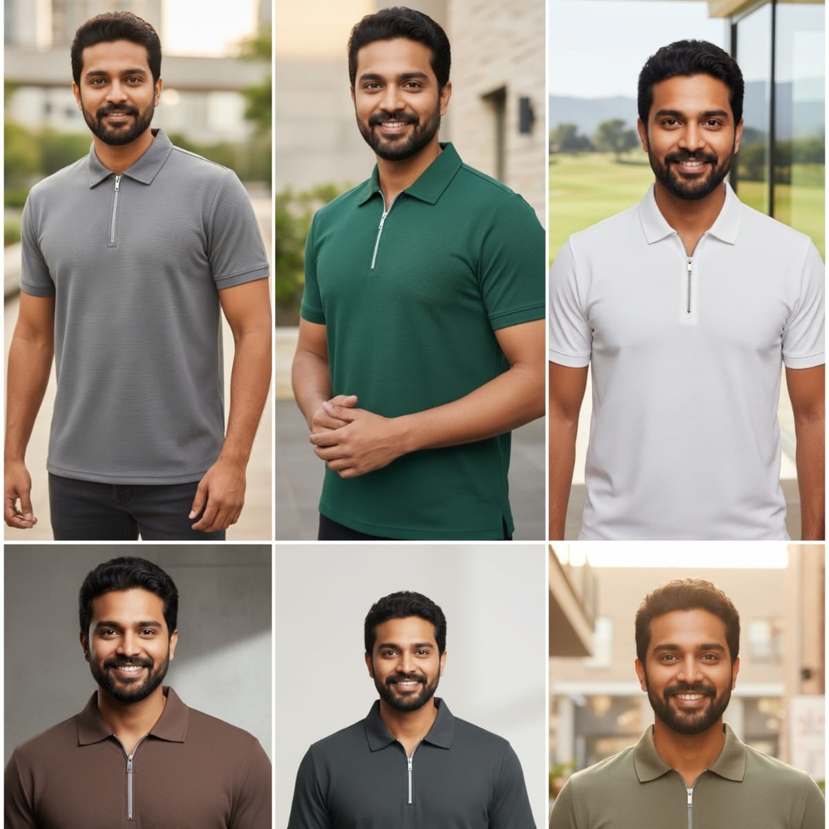 T-SHIRT FOR MEN M TO 2XL SIZE ZIPPER