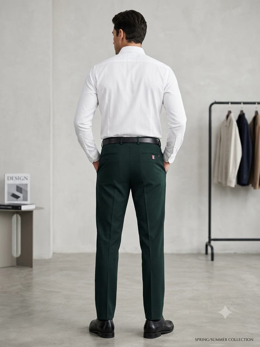 Updry Narrow Barbie Men's Formal pants -Bottle Green