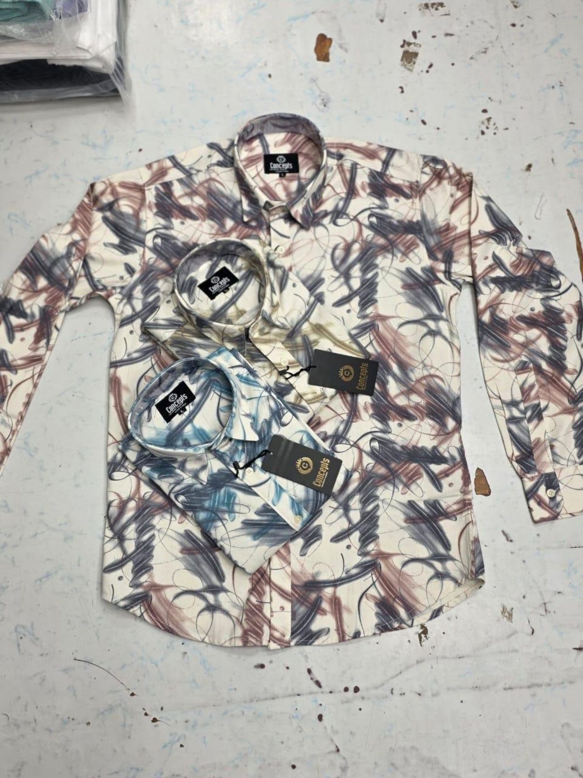 Concepts Men's Shirts Natural Printed Cotton