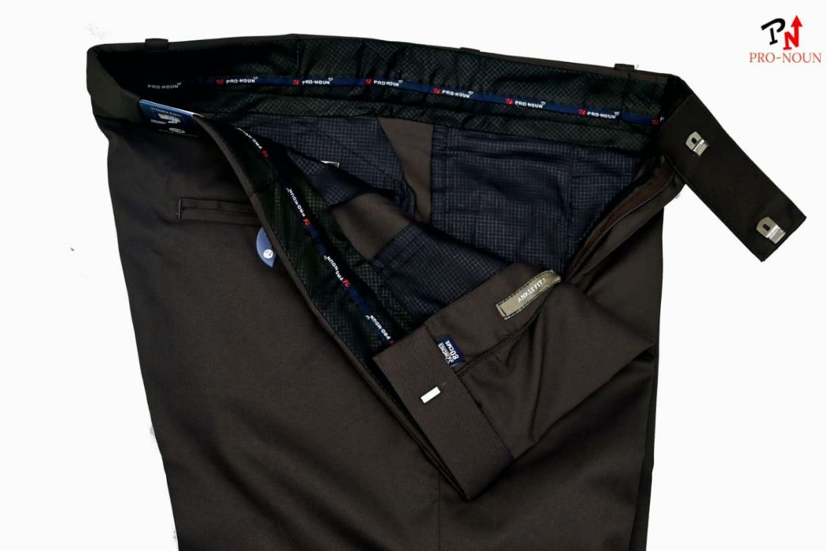Pro-Noun Men's  Formal Trouser Pants With Adjustable belt D No- Copper Bento-(30-36)- Copper
