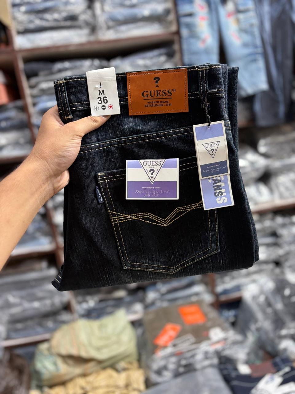 Men's OD Slub Black Jeans
