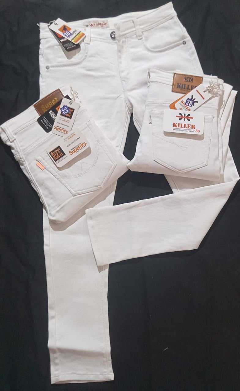 Premium Quality Narrow Jeans- White (28-32)