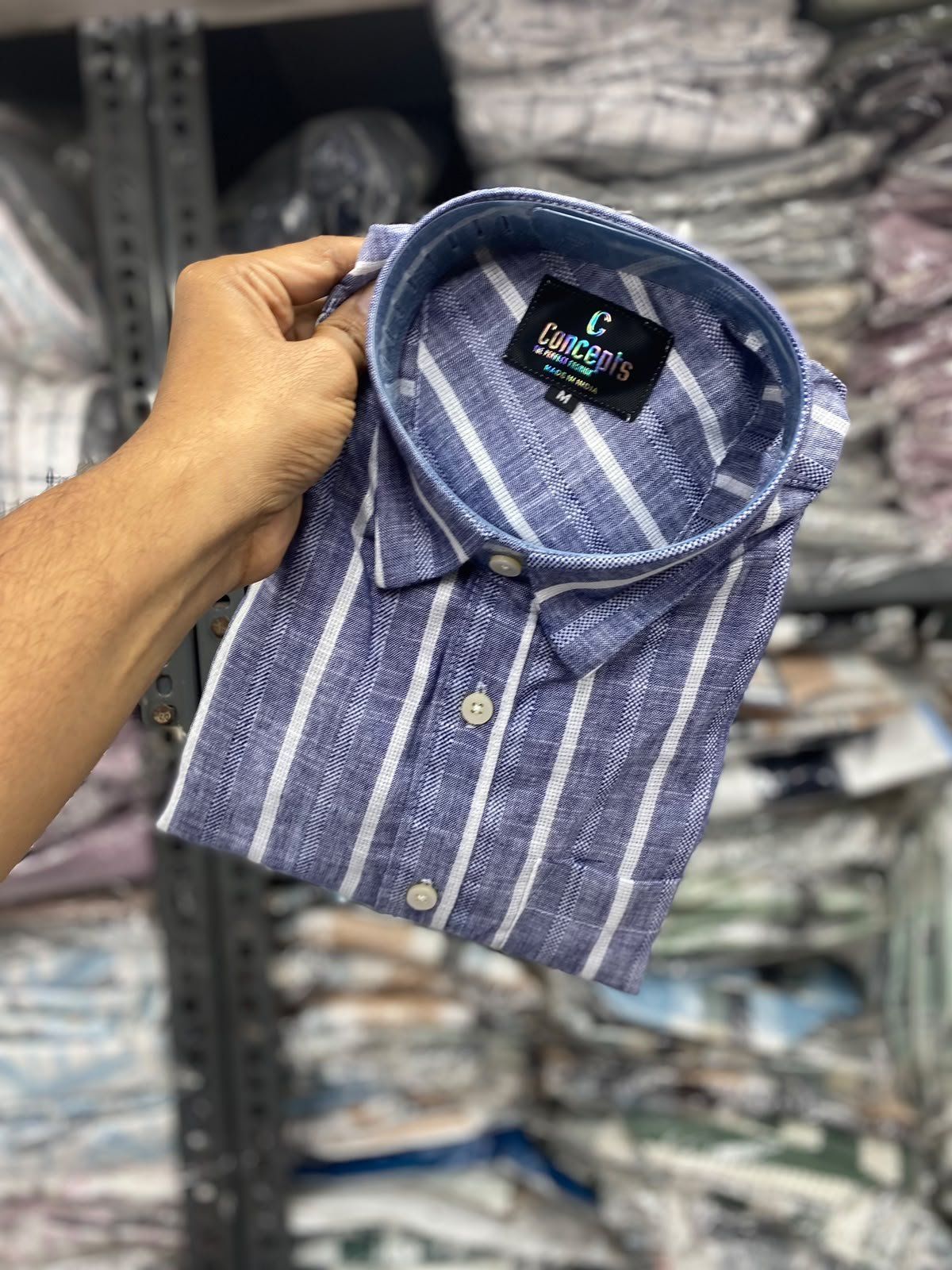 Concepts Men's Shirts Cotton Linen Stripes