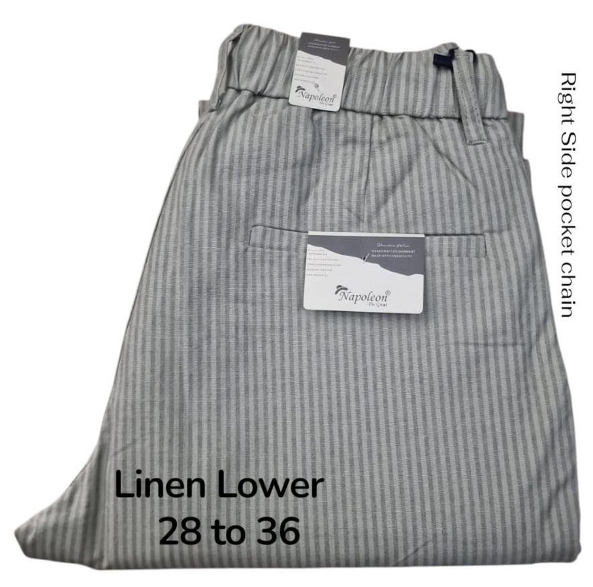 Men's Premium Linen Lycra Lower with Stripes