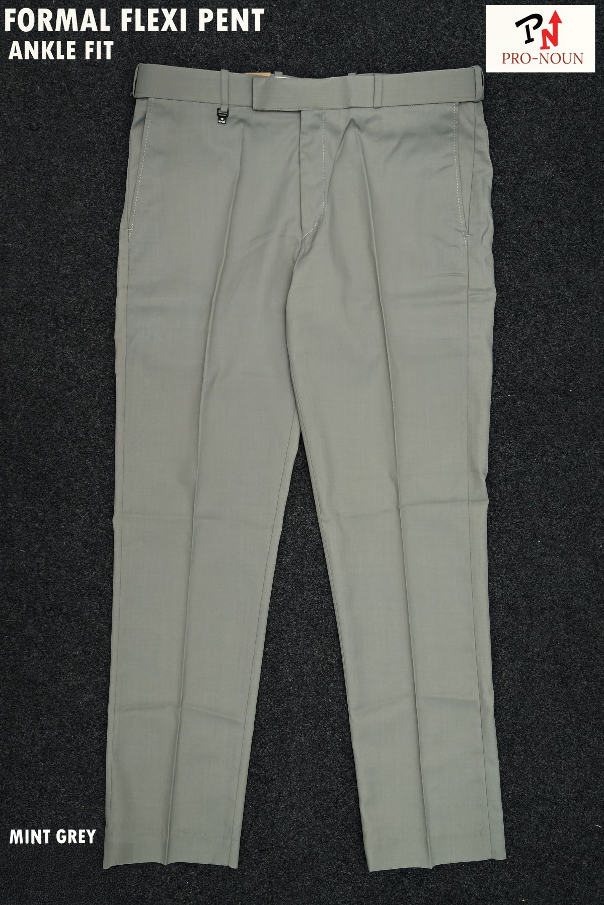 Pro-Noun Men's Men's Formal Trouser Pants With Adjustable belt D No- Signature 292-8 (28-32)- Mint Green