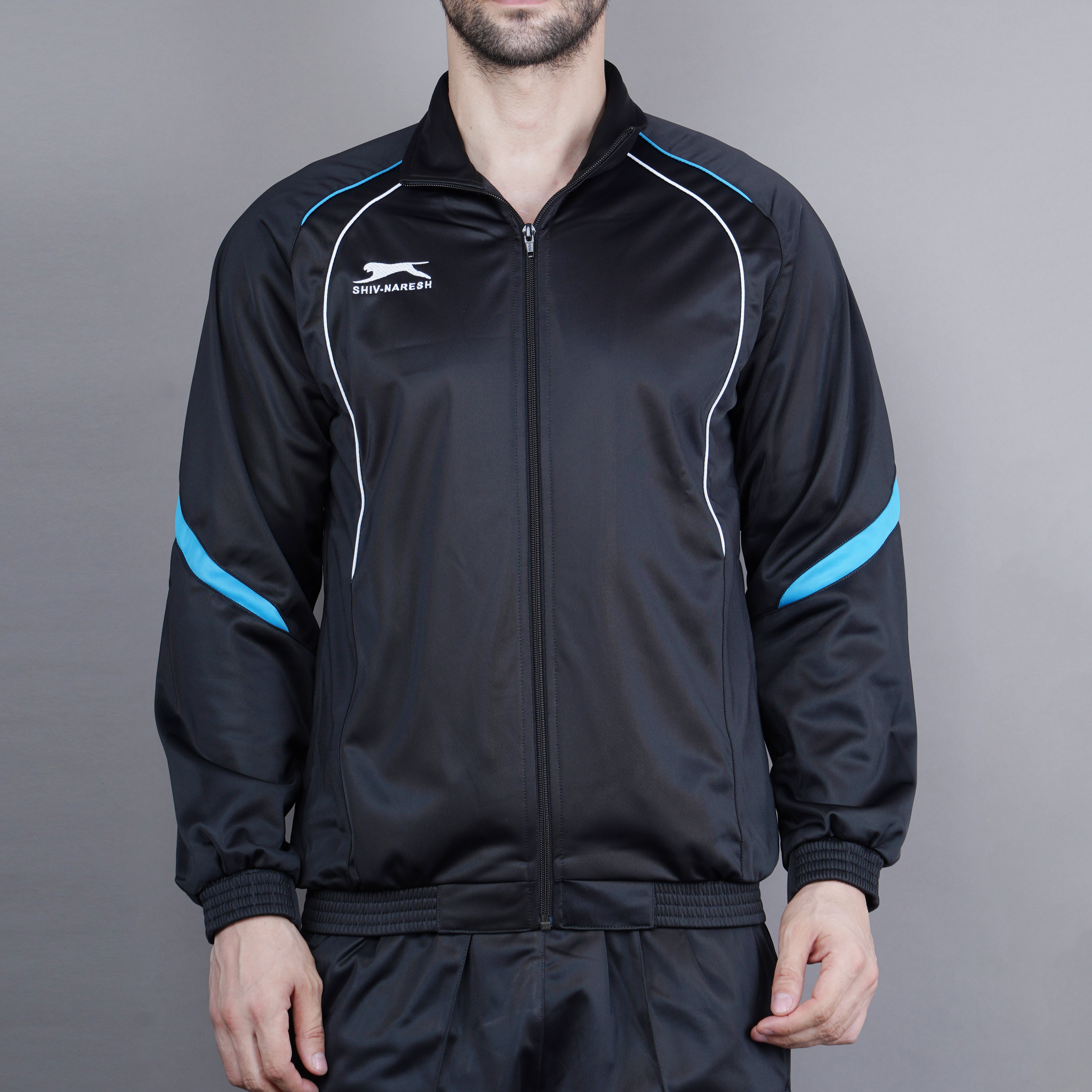 Men's Tracksuit  445A-TP-Black/Cyan/White-3XL