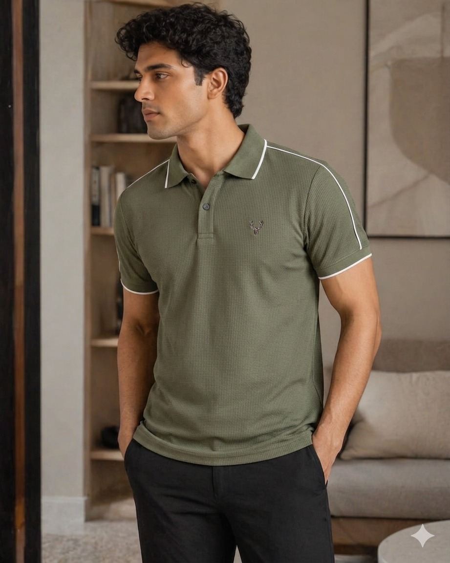 Magic fit Men's Knit Polo Collar Short Sleeve Plain T-Shirt, Assorted