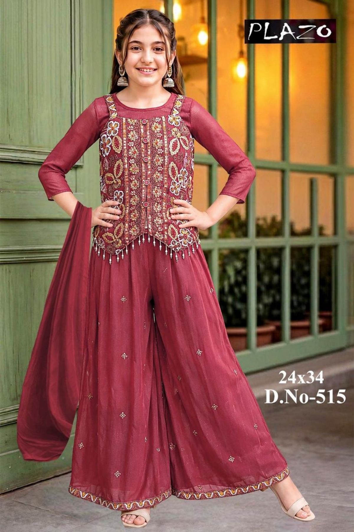 SG Fashion Girls Ethnic Wear  Set  D no- 515