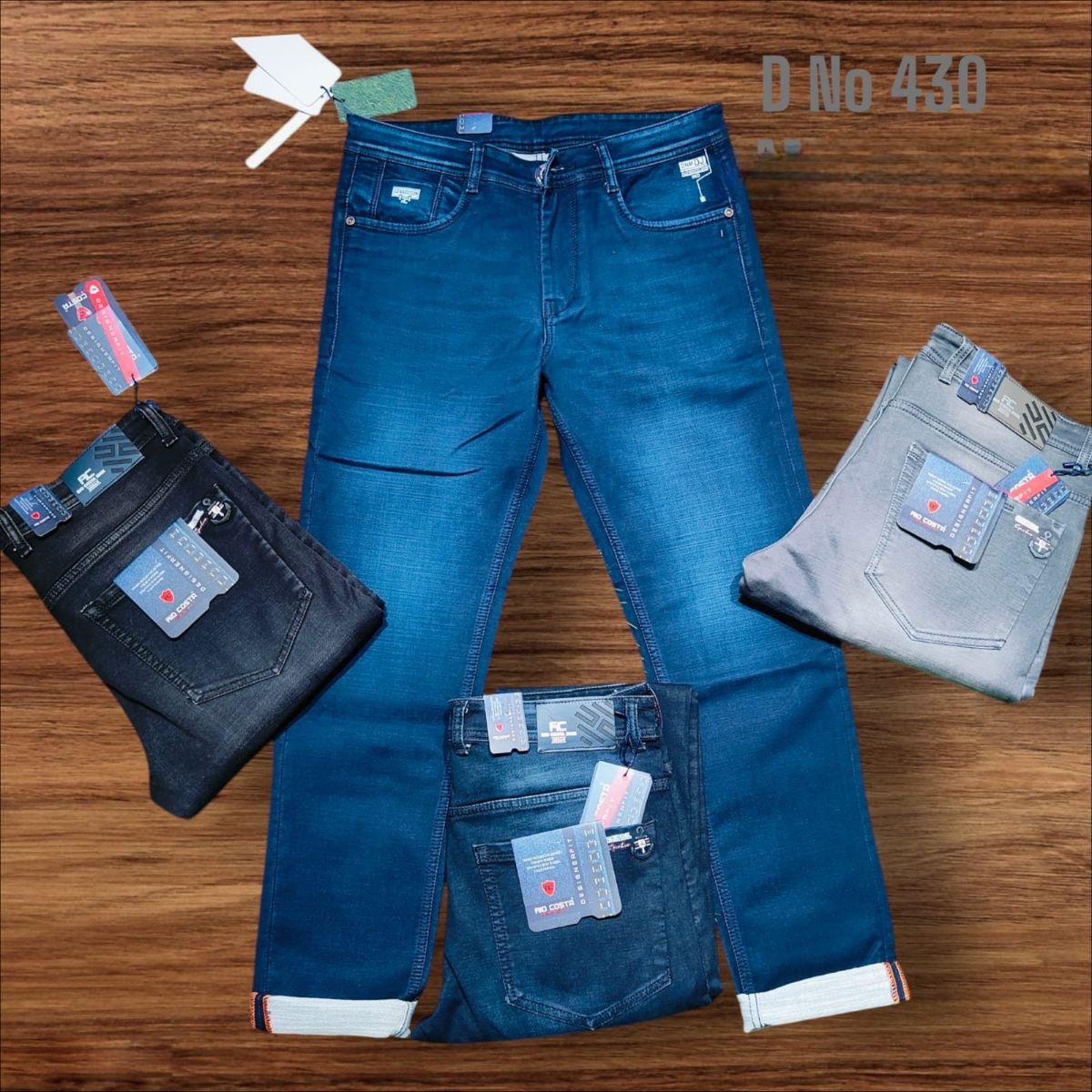 Rio Costa Men's Premium Pure Cotton Narrow Fit Jeans- 430