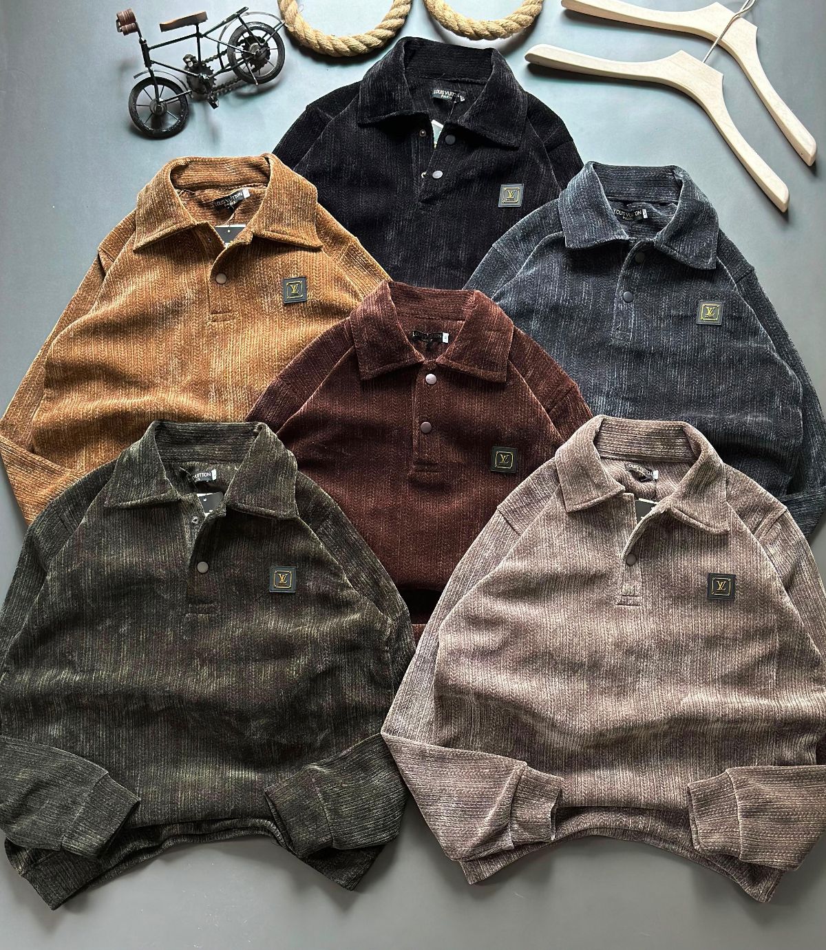 Men's Imported Chinese Velvet Quality Standard Collared Pullover