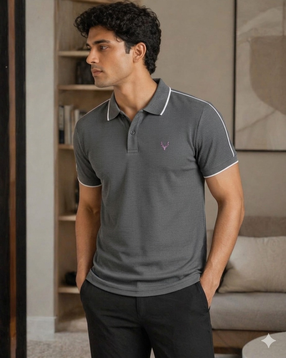 Magic fit Men's Knit Polo Collar Short Sleeve Plain T-Shirt, Assorted