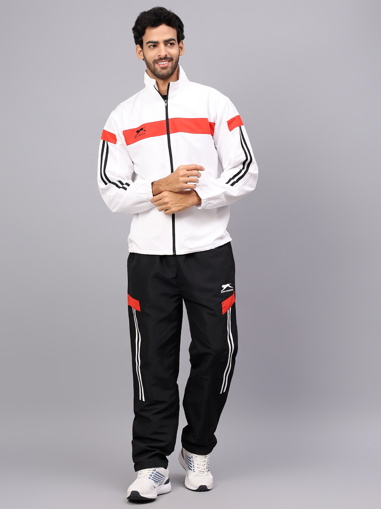 Men's Tracksuit  449B-White/Red/Black-M-TZ