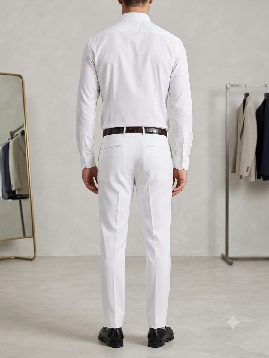 Updry Narrow Barbie Men's Formal pants -White