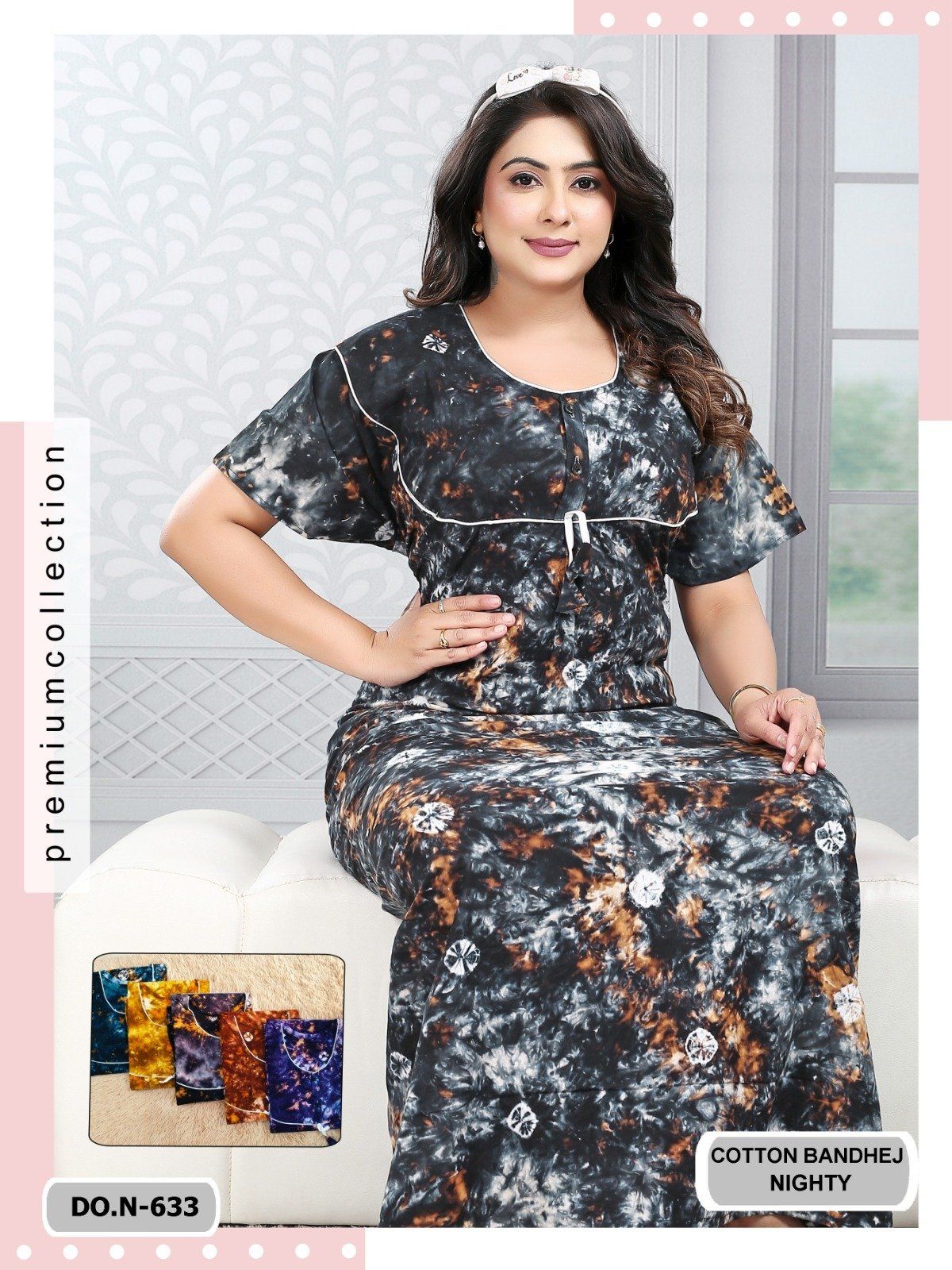 Seven Cross Women's Cotton Bandej Nighty D No- 633