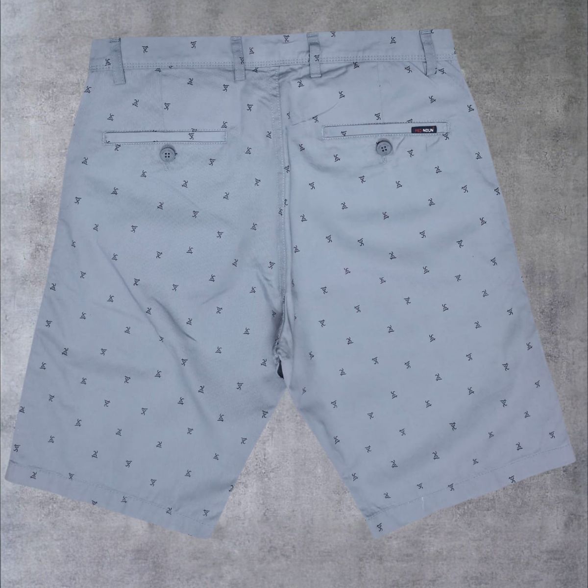 Pro-Noun Men's Pure Cotton Printed Shorts-805 (30-38)-Grey
